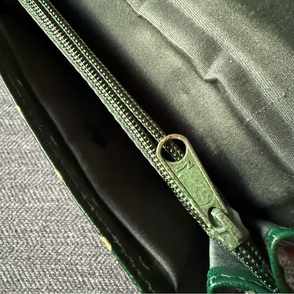 Vintage Handmade Green & Tan Polka Dot Leather Wallet. Pre-owned EUC - Picture 6 of 8